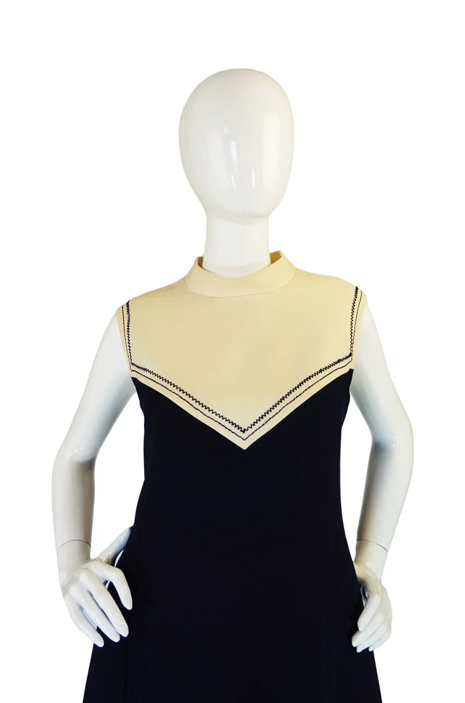 Early 1980s Stitch Detail Courreges Dress