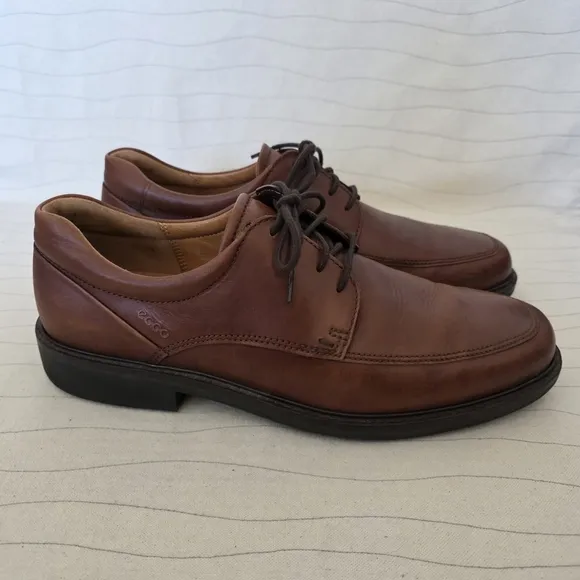 ECCO Mens Holton Amber Brown Leather Oxford Dress Shoes Size 10 US/44 EU