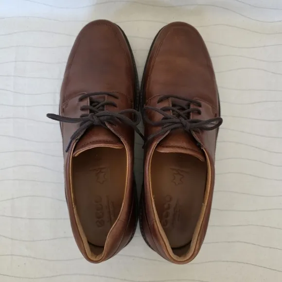 ECCO Mens Holton Amber Brown Leather Oxford Dress Shoes Size 10 US/44 EU