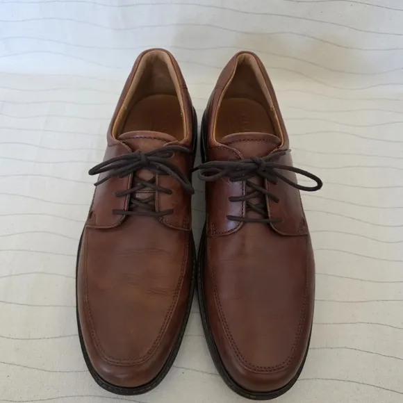 ECCO Mens Holton Amber Brown Leather Oxford Dress Shoes Size 10 US/44 EU