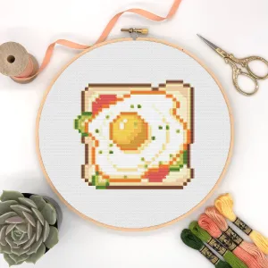 Egg Toast Cross Stitch Pattern #256