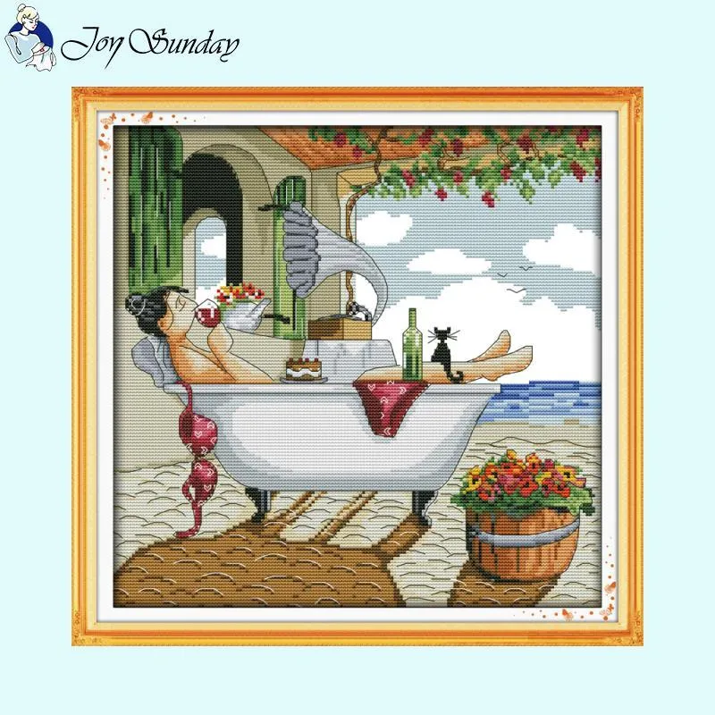 Enjoy Life Character Patterns DIY Cross Stitch