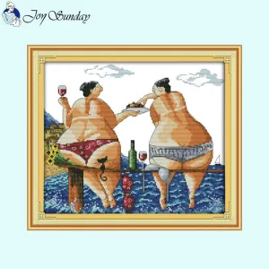 Enjoy Life Character Patterns DIY Cross Stitch