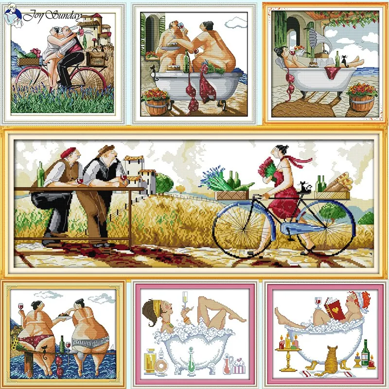 Enjoy Life Character Patterns DIY Cross Stitch