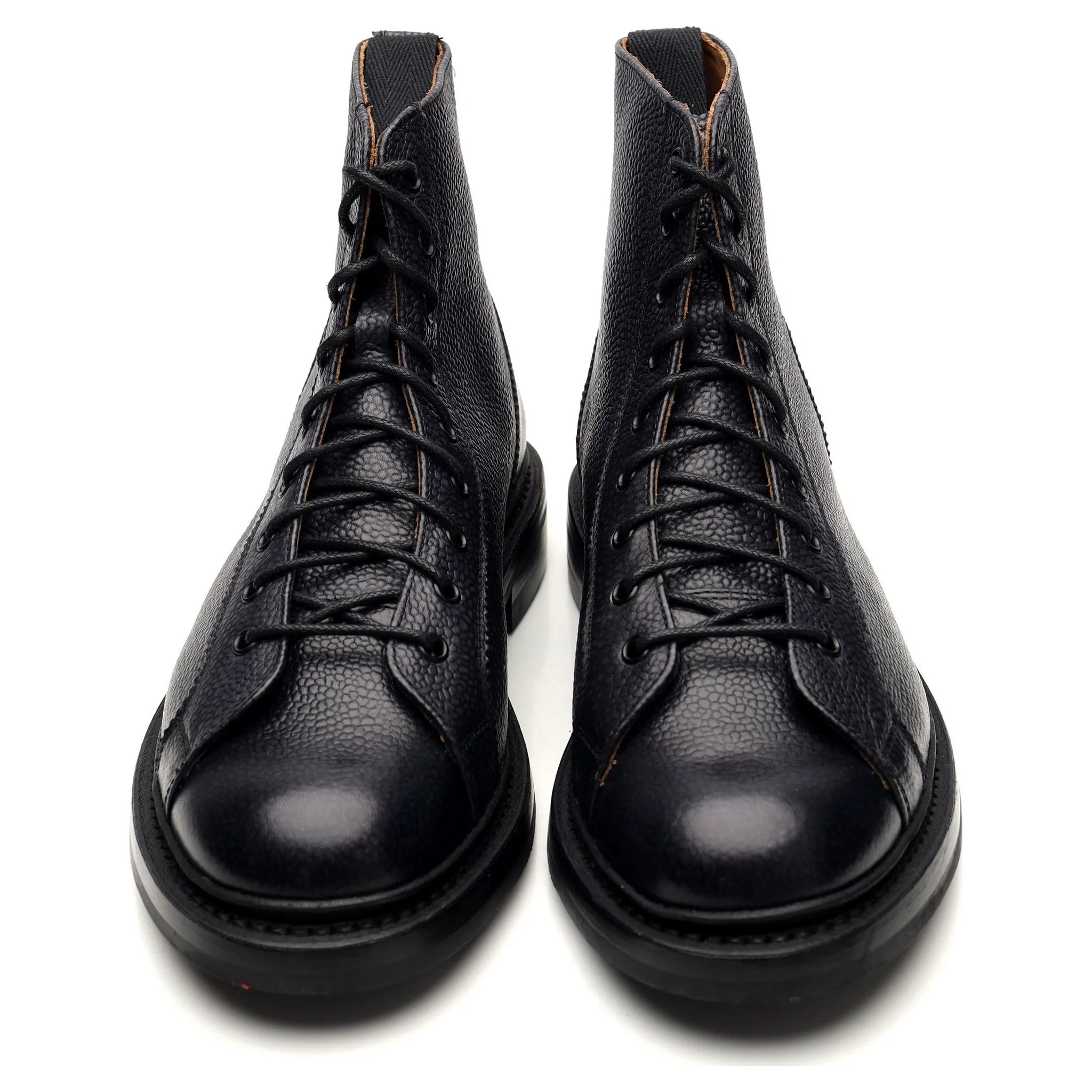 'Ethan' Navy Blue Grain Leather Monkey Boot UK 7