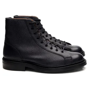 'Ethan' Navy Blue Grain Leather Monkey Boot UK 7
