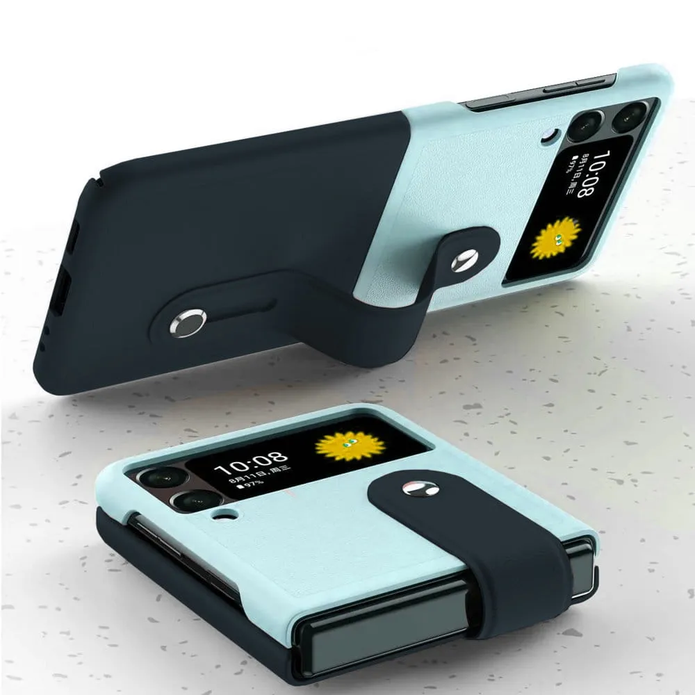 Etui Cover Składane - Samsung Galaxy Z Flip 4 - Miętowo-Granatowy