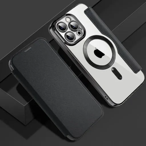 Etui Flip Wallet Magsafe iPhone 14 Plus - Czarny
