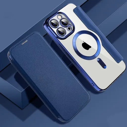 Etui Flip Wallet Magsafe iPhone 14 Plus - Niebieski