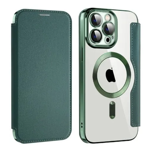 Etui Flip Wallet Magsafe iPhone 14 Pro Max - Zielony