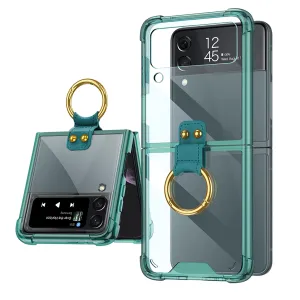 Etui Pancerne Silikonowe z Ringiem - Samsung Galaxy Z Flip 3 - Zielony