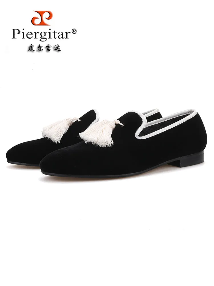 European and American style imported velvet men's velvet loafers British classic smoking shoes wedding banquet slip-on loafers