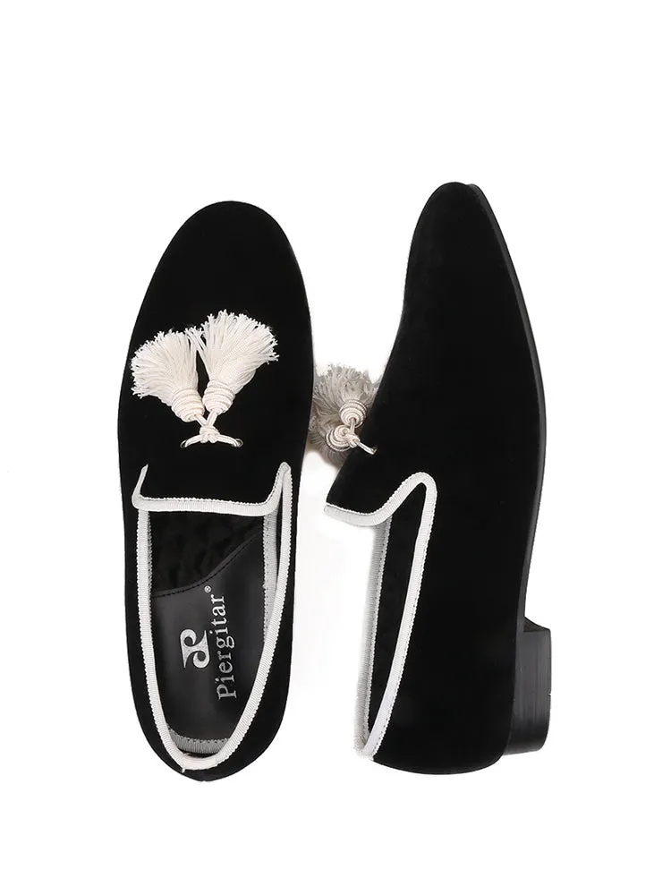 European and American style imported velvet men's velvet loafers British classic smoking shoes wedding banquet slip-on loafers