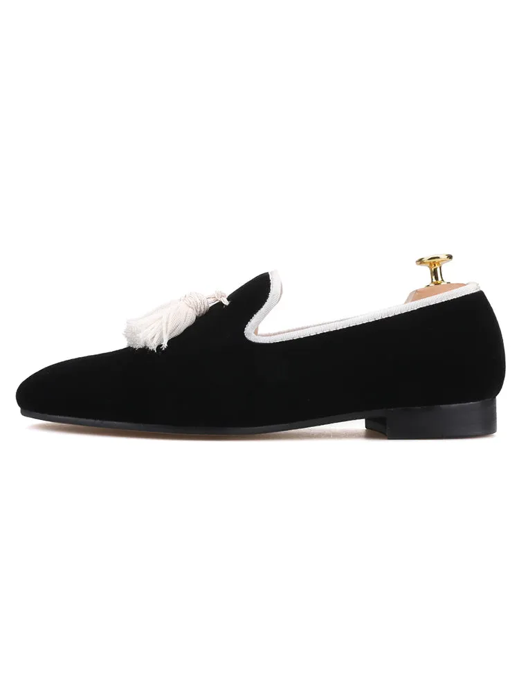 European and American style imported velvet men's velvet loafers British classic smoking shoes wedding banquet slip-on loafers