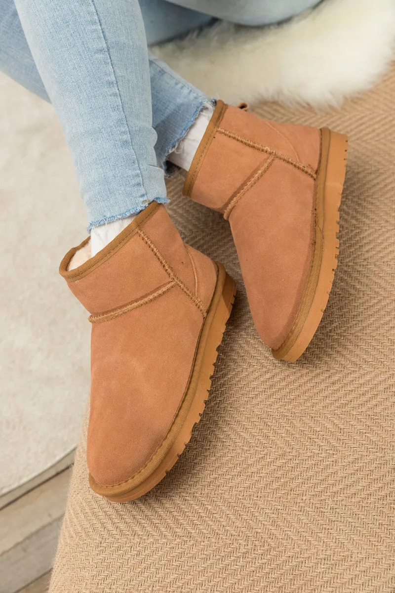 Faux Fur-Lined Ultra Mini Shearling Boots