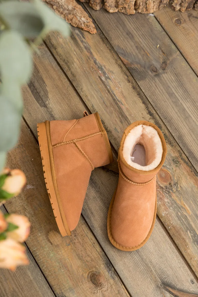 Faux Fur-Lined Ultra Mini Shearling Boots