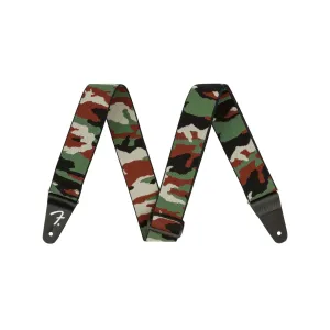 Fender WeighLess 2-Inch Camo Guitar Strap, Woodland Camo