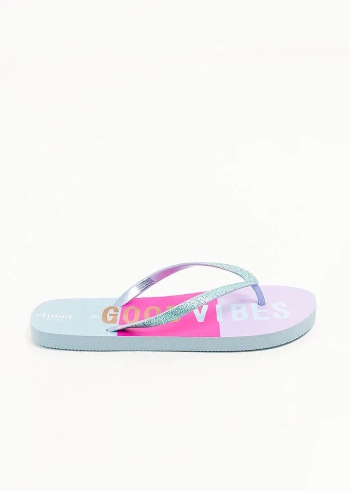 Flip flop good vibes glitter