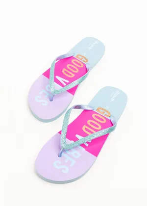 Flip flop good vibes glitter