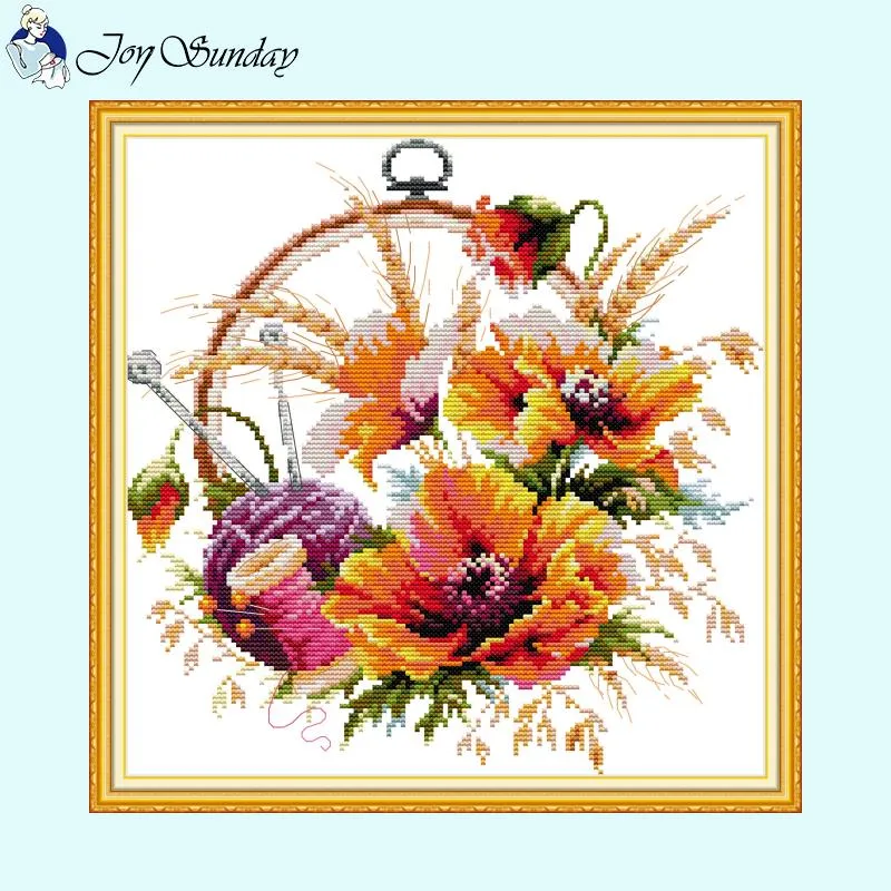 Flower Basket and Round Fruit Cross Stitch Kits