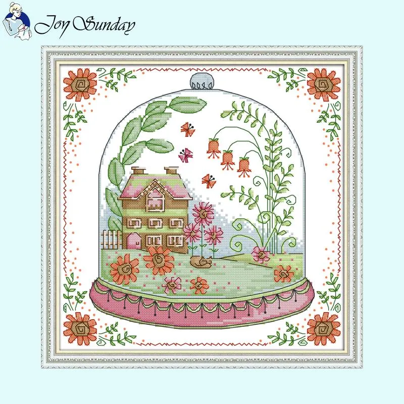 Flower Cottage Landscapes Needlework DIY Cross Stitch
