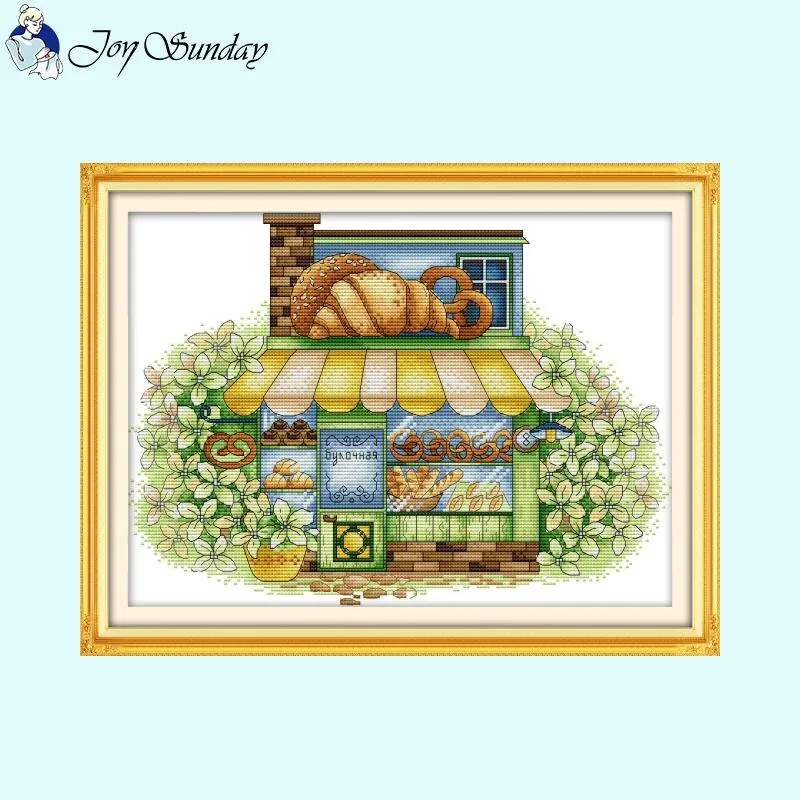 Flower House Landscapes Thread DIY Cross Stitch
