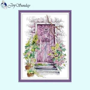 Four Seasons Doorway Landscape Pattern DIY Gifts Cross Stitch