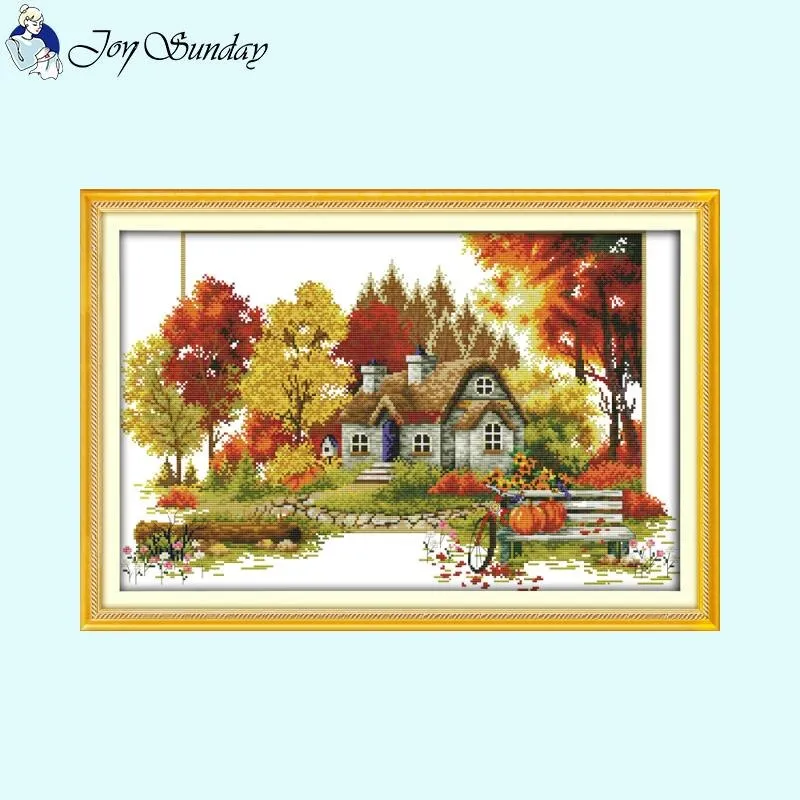 Four Seasons Scenery Cross Stitch Kits Printing