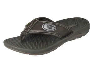 Georgia Bulldogs Men's Collegiate Brown Flip Flop Sandal.