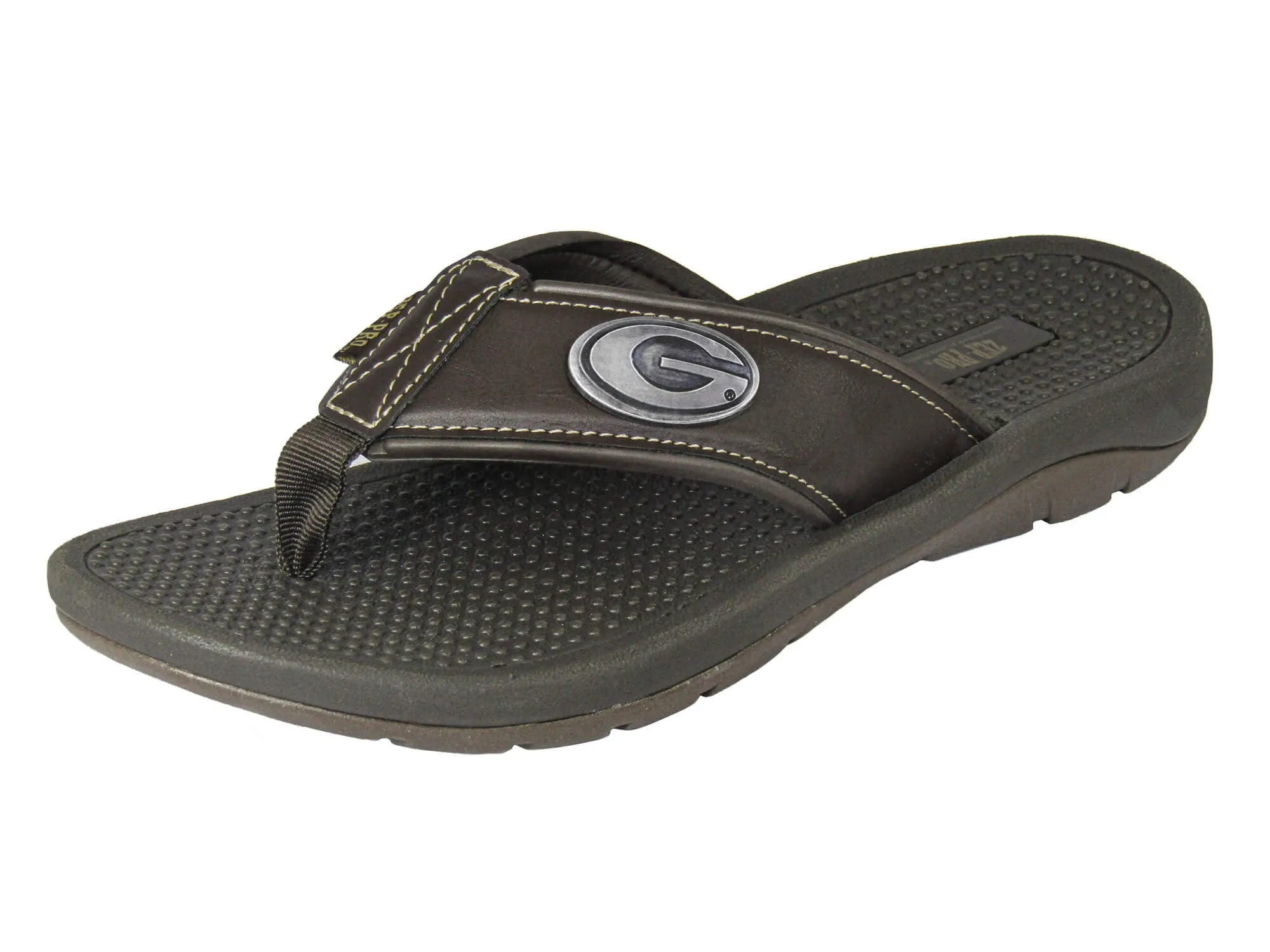 Georgia Bulldogs Men's Collegiate Brown Flip Flop Sandal.