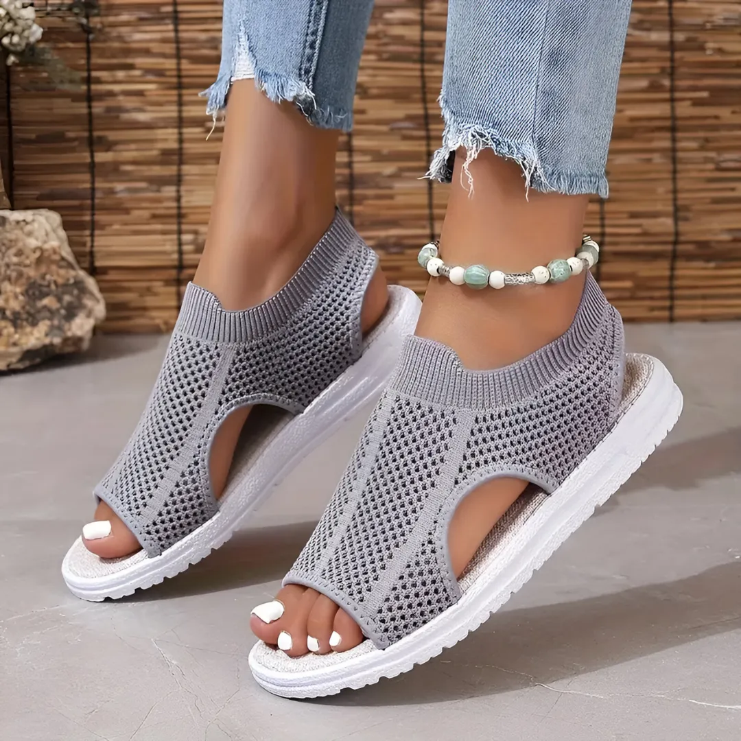 GERDA - SANDALES EN MAILLE EXTENSIBLE TRICOTÉ COLORÉES