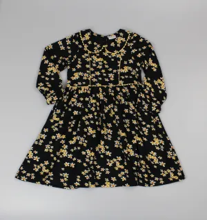 Girls Lined Viscose Dress - Black/Yellow (PK6) (3-8y) F52528