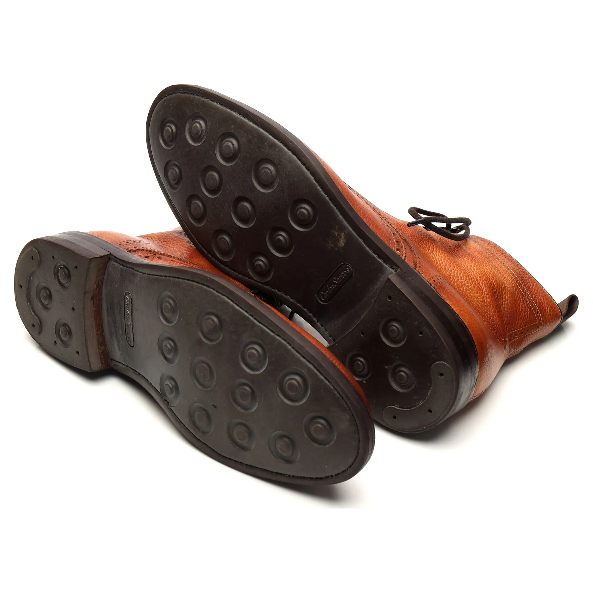 'Gladiator 8922' Tan Brown Grain Leather Brogue Boots UK 7.5