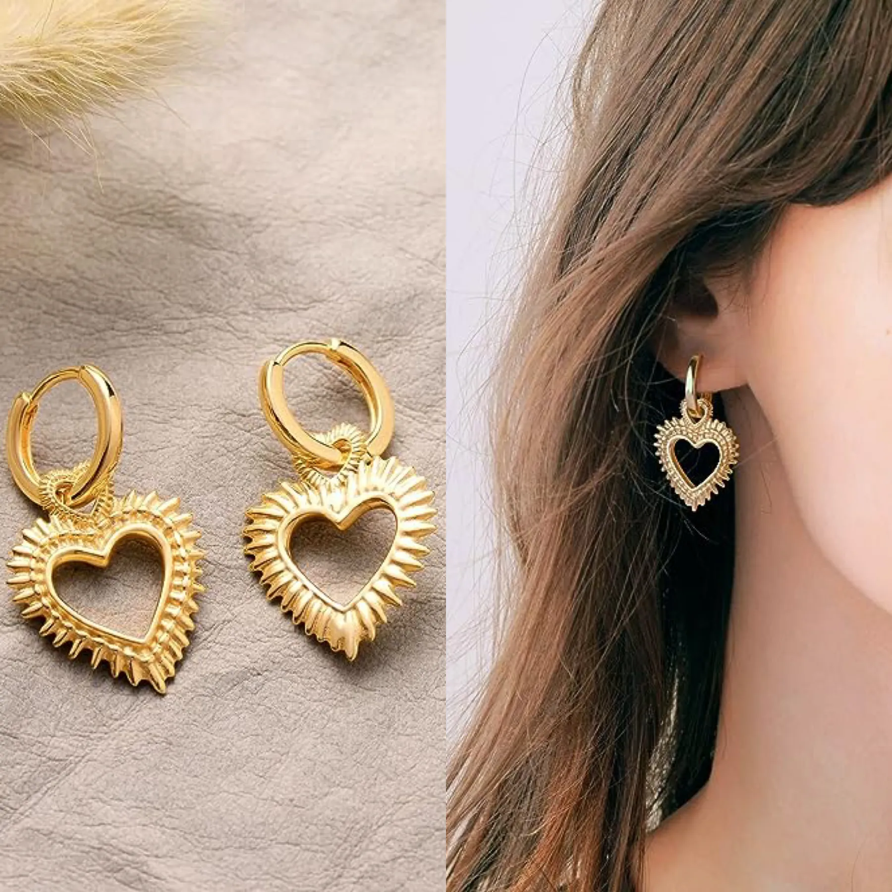 Gold Cuff Earrings Huggie Earrings for Women