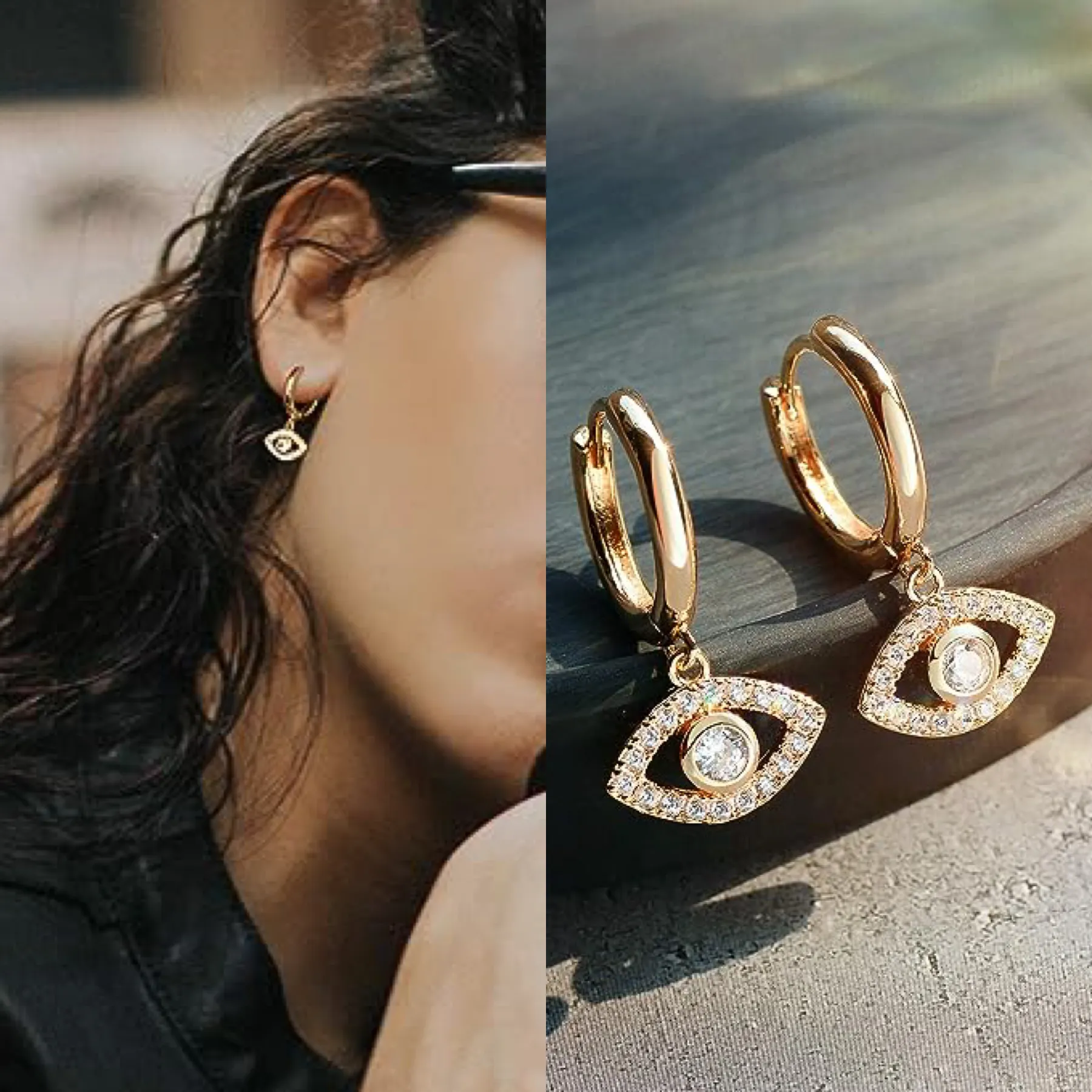 Gold Cuff Earrings Huggie Earrings for Women