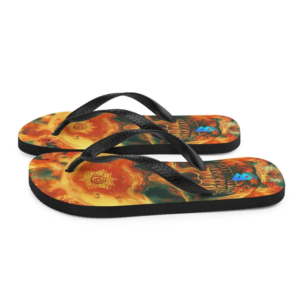 Gold Skull Flip-Flops