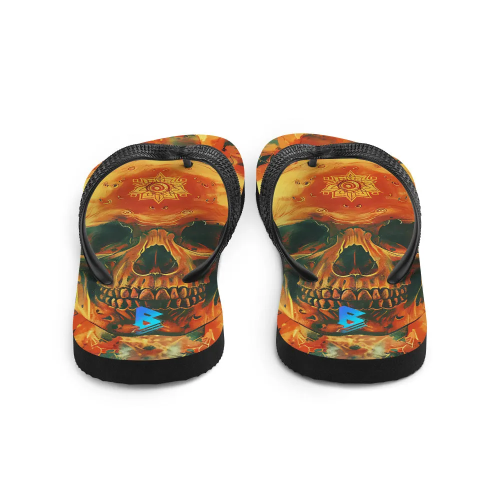 Gold Skull Flip-Flops