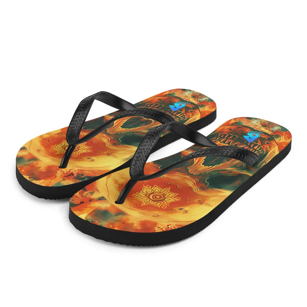 Gold Skull Flip-Flops