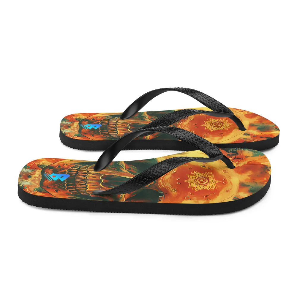 Gold Skull Flip-Flops