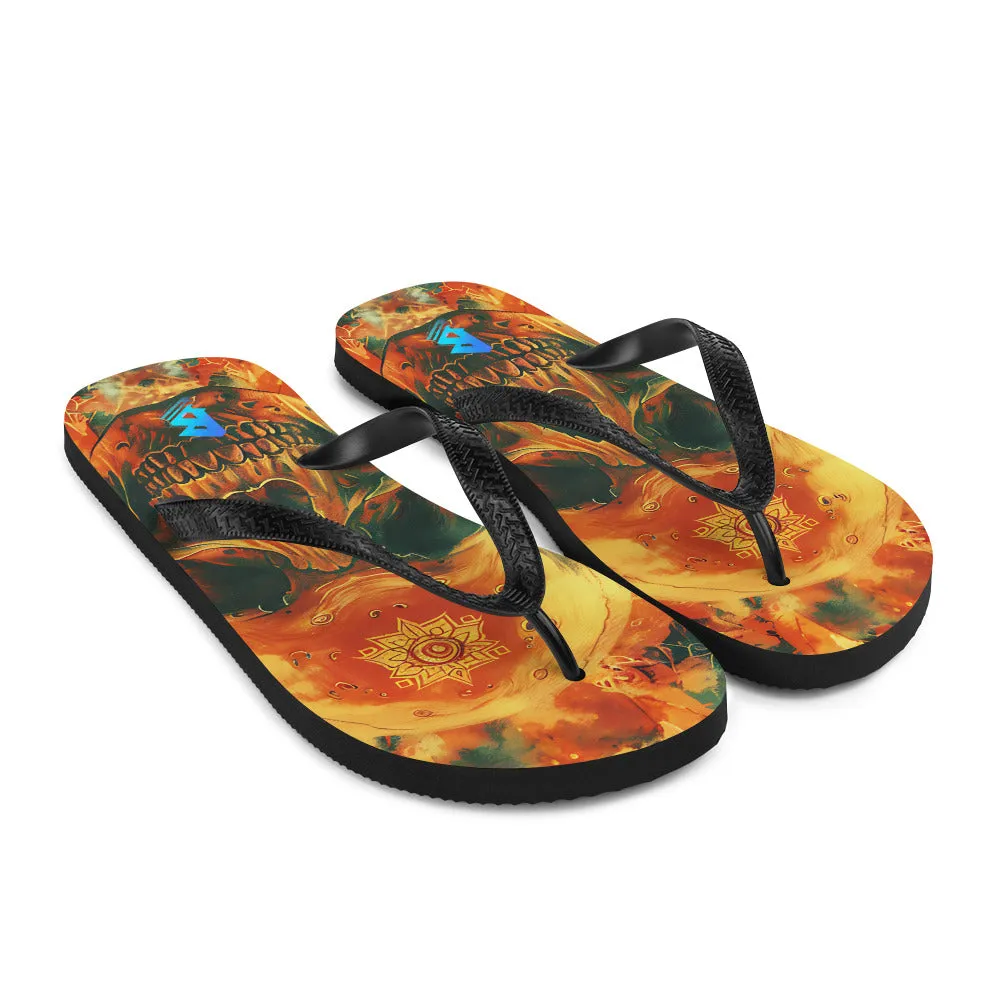 Gold Skull Flip-Flops