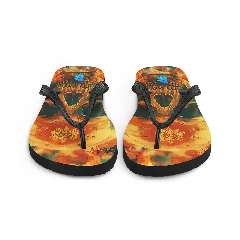 Gold Skull Flip-Flops