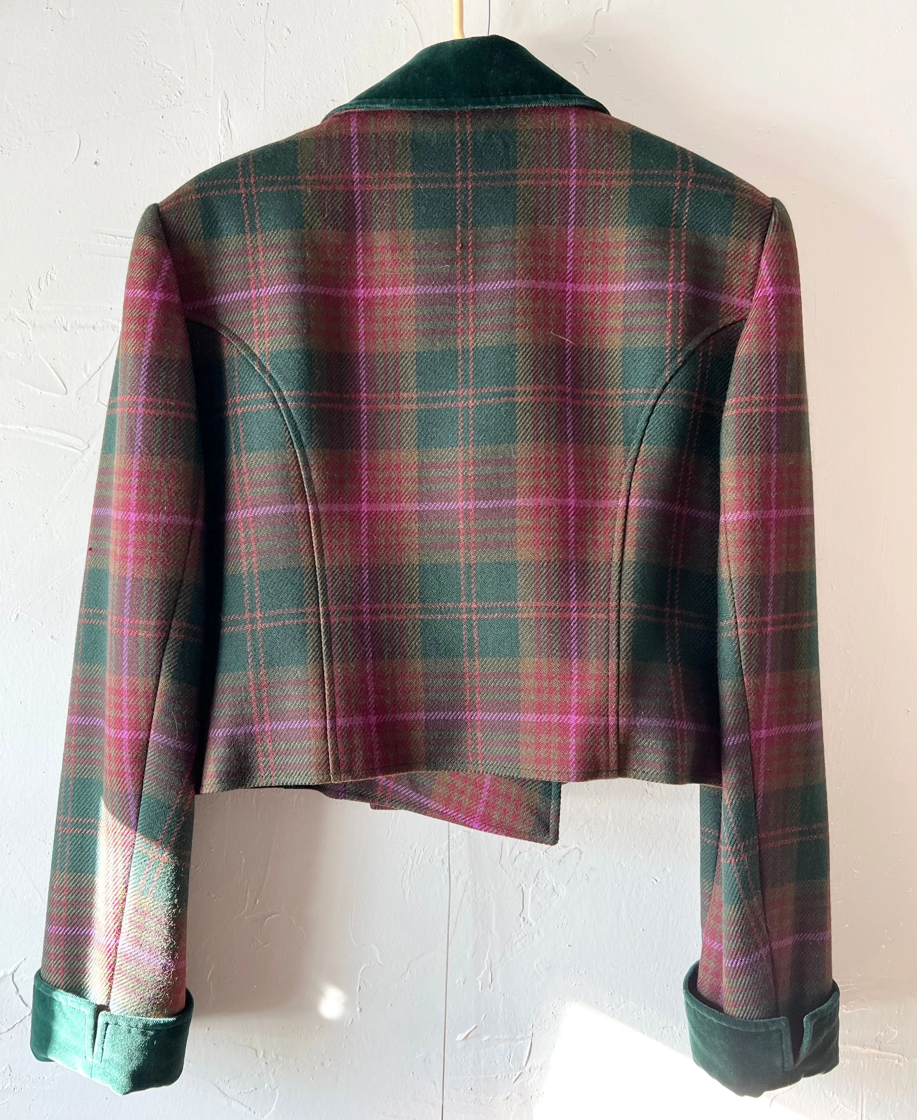 Green and Purple Plaid Blazer