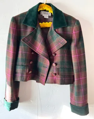 Green and Purple Plaid Blazer
