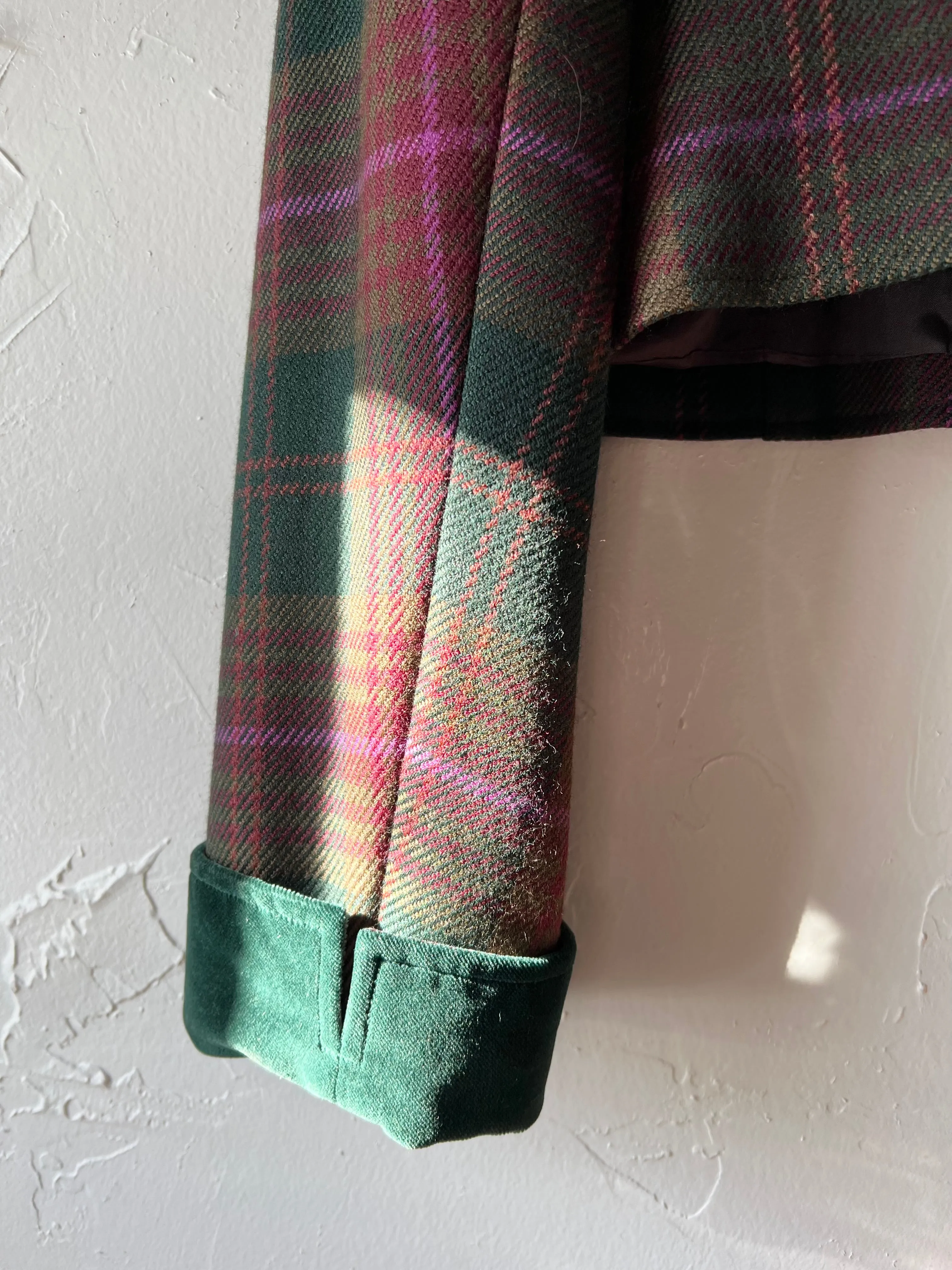 Green and Purple Plaid Blazer