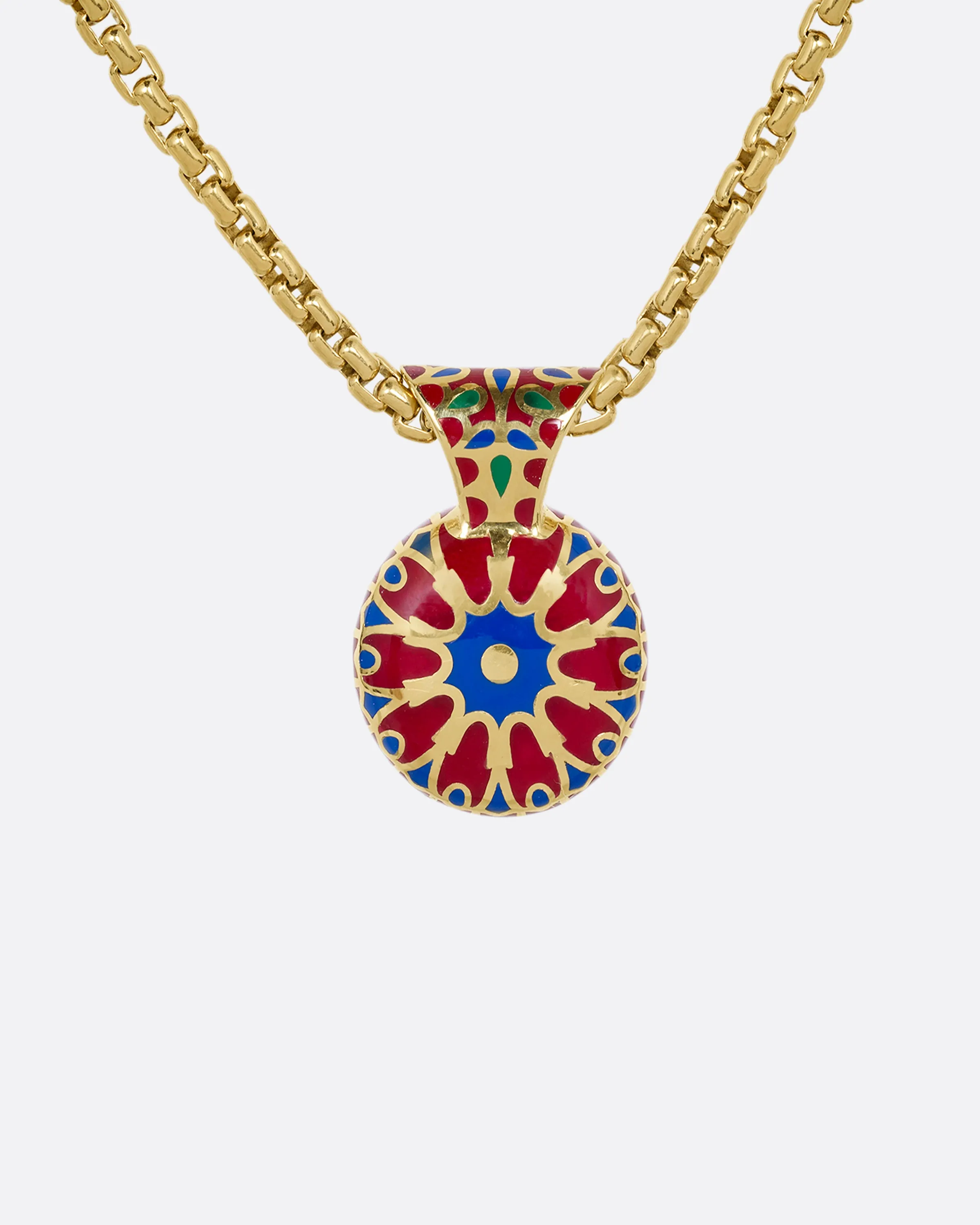 Greta Sapphire and Enamel Pendant Necklace