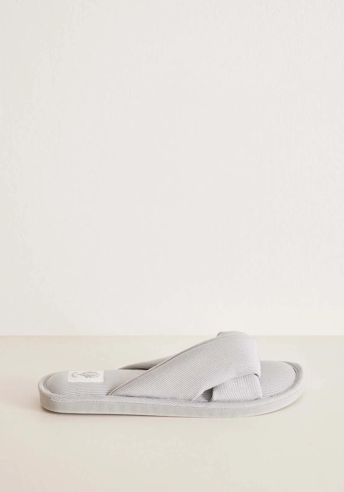 Grey ribbed slippers - Grey