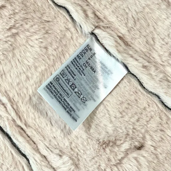 H&amp;M Divided Brown Vegan Leather Shearling Faux Fur Oversized Moto Biker Jacket