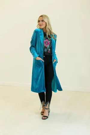 Hard Candy Velvet Jacket in Teal