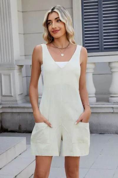 Hazel Blues® |  V-Neck Adjustable Strap Romper