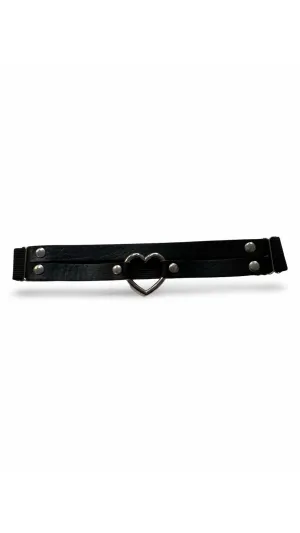 Heart Leg Garter Black